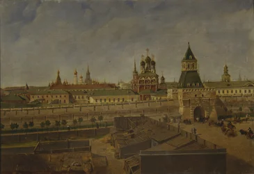 Az Iljinszkij-kapuk Moszkvában, a 19. század közepe.