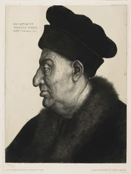 Portrétanulmány, metszett Peter von Halm (1854-1923)