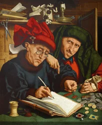 Az adószedők. Quentin Metsys vagy Quinten Matsys (1466-1530) festménye, 1520 körül. Flamand primitív művészet