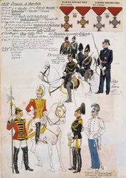 Maximilian harmadik lovassági főherceg csendőrei, haditengerészeti katonái és tisztjei, osztrák birodalmi egyenruhák (csendőrök, haditengerészet katonái és tisztjei a 3. Maximilian lovas főherceg ezredének), osztrák birodalmi egyenruhák