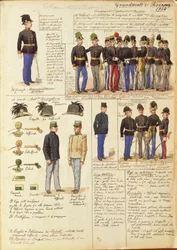 Quinto Cenni Toszkán Nagyhercegség egyenruhája, színes tábla