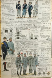 Az olasz hadsereg egyenruhája az első világháború alatt, Quinto Cenni, színes tábla