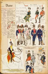Különféle egyenruhák, Quinto Cenni, színes tábla, 1815 körül