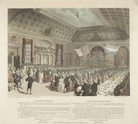 Hazafias étkezés Londonban, 1813 Hazafias vacsora. A City of London Tavernben, 1813. december 14-én, kedden tartott találkozó bemutatása (...) / Patriotische Mealtyd. A City L nevű szállodában tartott Találkozó képe