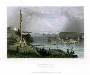 A New York-öböl a távirati állomásról nézve, USA, 1838.