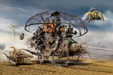 Steampunk sivatagi karaván
