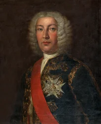 Spanyol: Juan José Navarro de Viana y Búfalo (1687-1772) Marqués de la Victoria, Capitán General de la Real Armada José Navarro spanyol tengernagy portréja.