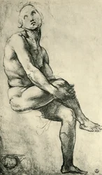Ülő férfi akt, 1509-1511, 1943.