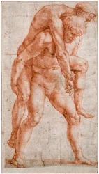 Fiatal férfi öregembert visz a hátán: Aeneas és Anchises, kb. 1514