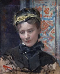 Egy hölgy portréja - Raimundo de Madrazo y Garreta (1841-1920) festménye, Olaj, vászon 1885-1896 - National Gallery, London 49,5x40