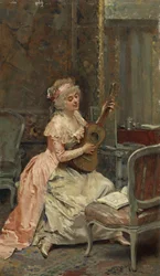Nő gitárral, 1870 körül