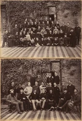 A shimlai Bishop Cotton School alsó tagozatos osztálya (előlap); a shimlai Bishop Cotton School felsőbb osztályainak tanulói és tanárai (hátlap)