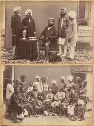 Ramkishore Singh, Rewa (előlap, felül); Mowhri Rahman Alli Khan családja, Rewa (előlap, alul)