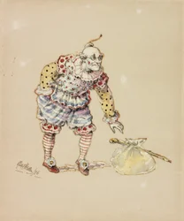 Billy Purvis Stealing the Bundle, 1876 (ceruza és WC papíron)