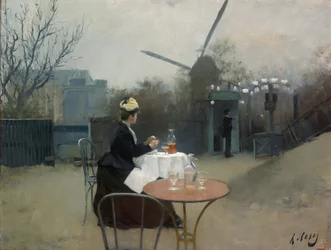 Plein air - Casas, Ramon (1866-1932) - c. 1890 - Olaj, vászon - 50,5x65 - Katalónia Nemzeti Művészeti Múzeum, Barcelona