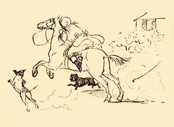 John Gilpint kutyák üldözik, miközben a lova irányíthatatlanul vágtat, 1878, 1918.