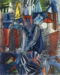 Fürdőző (baigneuse), 1950 körül (olaj, tábla)