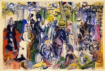 Le Moulin de la Galette (akvarell, toll és tus)