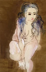 Meztelen nő ülve; Femme Nue Assise