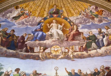 Disputation of the Holy Sacrament - fresco by Raphael