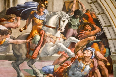 Heliodorus kiűzése a templomból. 1511-1512 (freskó)