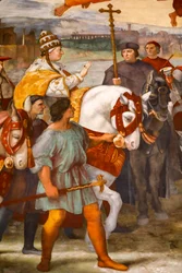 Nagy Szent Leó és Attila találkozása. 1511-1514 (freskó)