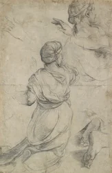 Tanulmányok két térdelő nő számára, c1500-1520