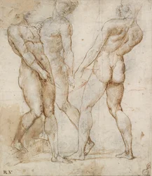 Három meztelen hordozó Study for the Tombment, 16. század eleje