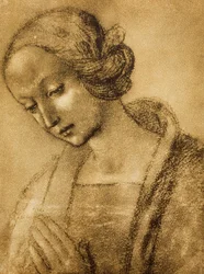 A Szűz, Rafael rajza. Rajzok és nyomatok kabinetje, Uffizi Galéria, Firenze