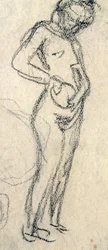 Akt tanulmány, c. 1905 (rajz)