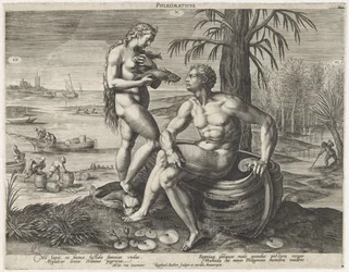 Flegmatisch temperamentum Phlegmaticus (cím a tárgyon) Vier temperamenten (sorozat címe)