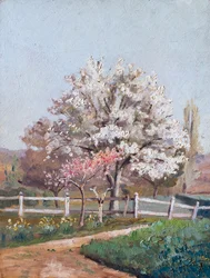 Cseresznyevirágok, 1930-as évek (olaj, fa)