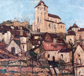 Saint-Cirq-Lapopie (Lot) (olaj, fa)