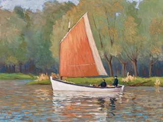 Két halász egy csónakon, Gironde torkolat (gouache, papír)