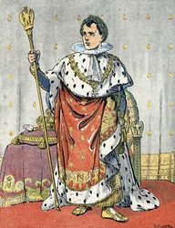I. Napóleon császár portréja (1769-1821) Raymond de Neziere illusztrációja a "Mi-nemzetségünk-nemzetiségeink" című kötetben 1920 Magántulajdonban