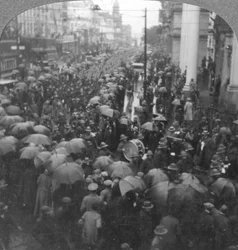 Brit csapatok felvonulás az Adderley Streeten, Fokváros, Dél-Afrika, I. világháború, c1914-c1918