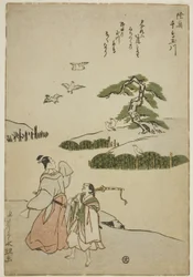 A lileek ékköves folyója Mutsu tartományban (Mutsu Chidori no Tamagawa), a Six Jewel Rivers cím nélküli sorozatából