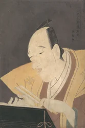 A Jo-ruri narrátor, Tomimoto Buzendaya, kb. 1795., kb. 1795.
