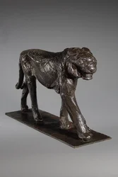 Nagy Királytigris; Grand Tigre Royal, 1913 körül (bronz, sötétbarna patinával)