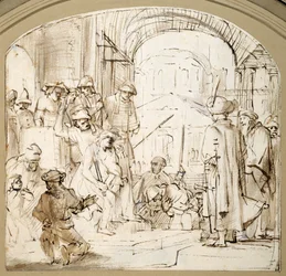Christ Mocked (toll és tinta mosással a papíron)
