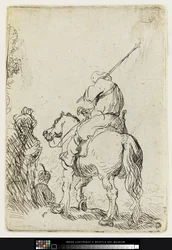 Egy turbános katona lóháton, 1632 körül (Rézkarc)