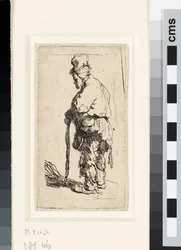 Botra támaszkodó koldus, 1630 körül (rézkarc)