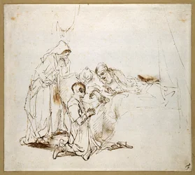 Isaac Blessing Jacob (fekete kréta papíron)