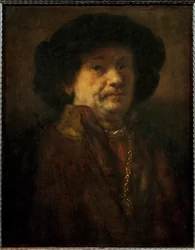 Rembrandt, önarckép bundában, aranylánccal és fülbevalóval (olaj, tölgyfa )