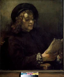 Titusz olvas. Harmenszoon van Rijn dit Rembrandt (1606-1669) festménye, 1656 körül. Olaj, vászon. Mérete: 70,5x64 cm. Bécs, Kunsthistorisches Museum