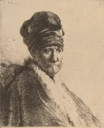 Egy magas sapkát viselő férfi mellszobra, háromnegyed jobbra A művész apja, 1630.