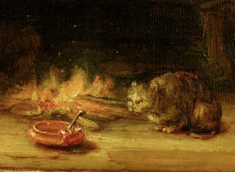 Macska, részlet a Szent Család függönnyel, 1646 (lásd: 244315)