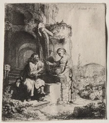 Krisztus és a szamáriai asszony a romok között, 1634.