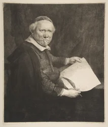 Lieven Willemsz van Coppenol portréja, a nagyobb tányér írómestere, 1658.
