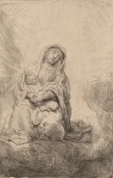 Szűz és gyermek a felhőkben, 1641.